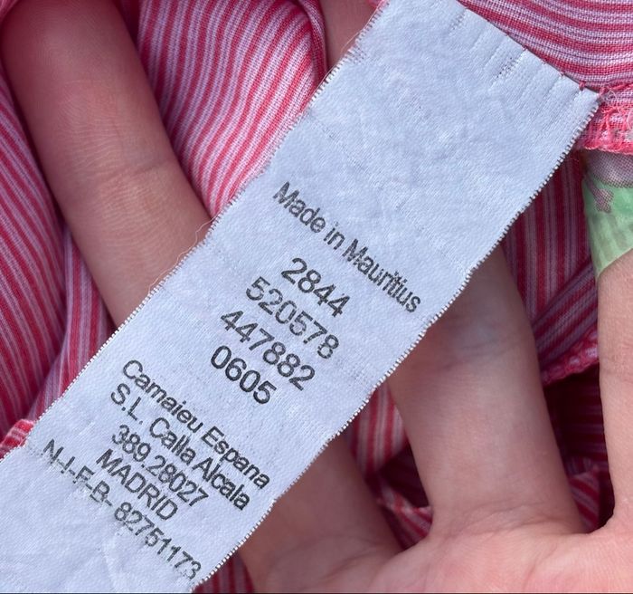 Blouse blanche et rose à rayures – Camaïeu – Taille 40 - photo numéro 8