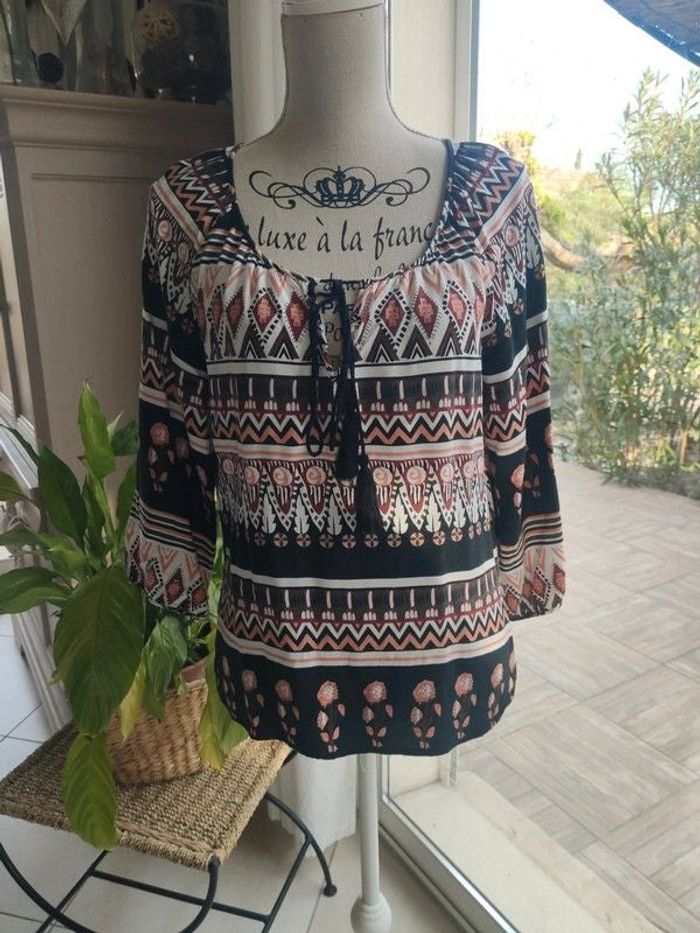 Tunique imprimé ton marron Vero Moda taille 38