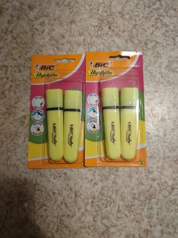 1€ pièce fluo jaune bic neuf