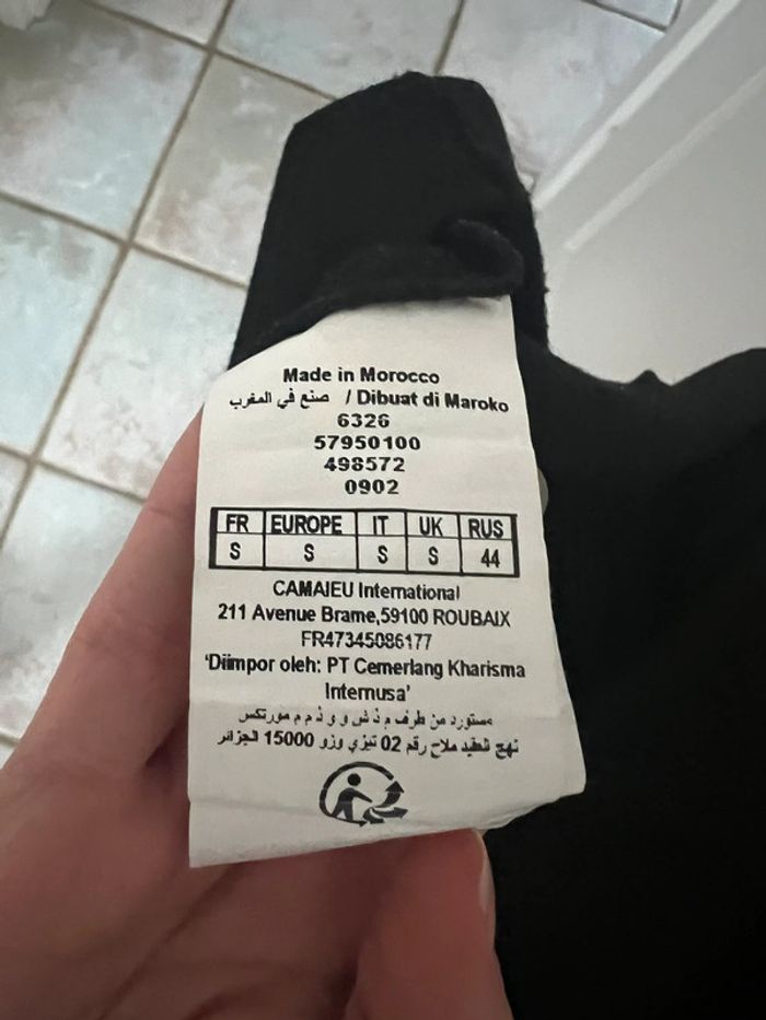 Haut noir femme perles strass camaïeu taille s - photo numéro 4