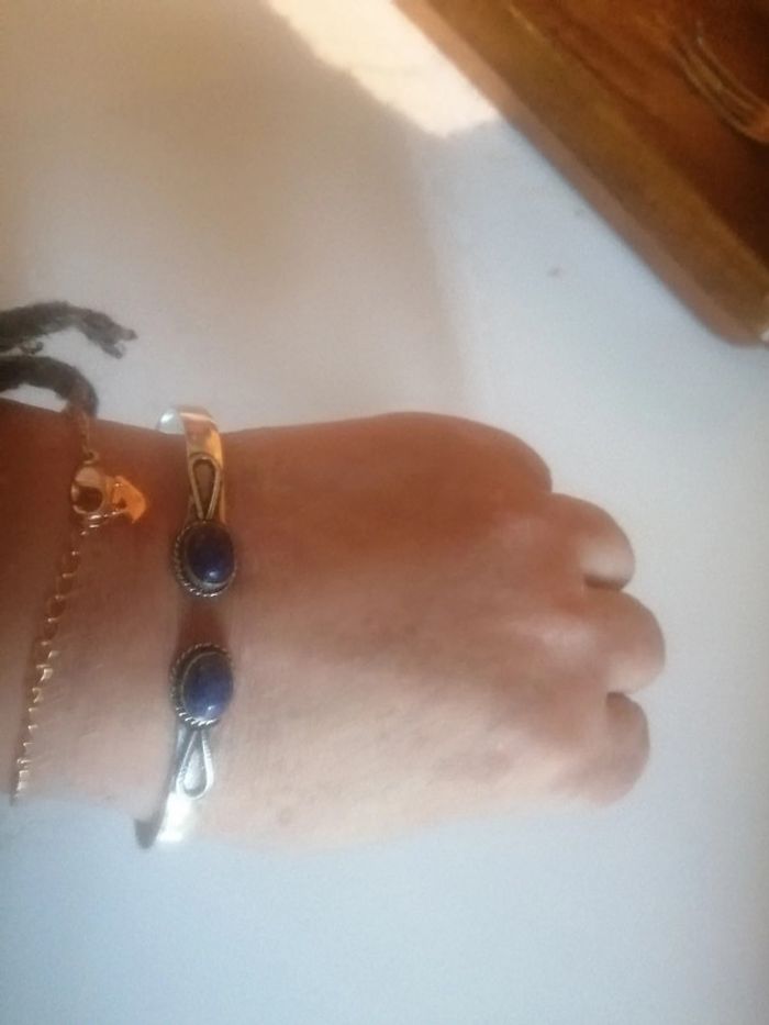 🌸Bracelet argenté avec pierres Lapis Lazuli Neuf 🌸 - photo numéro 4