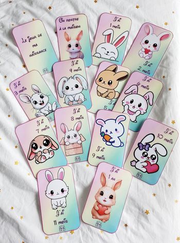 Cartes étape - Lapin Kawaï