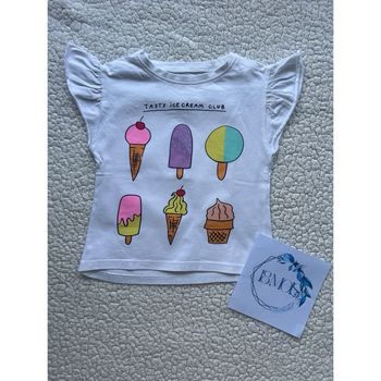 Tee-shirt blanc motifs glaces taille 18 mois Zara