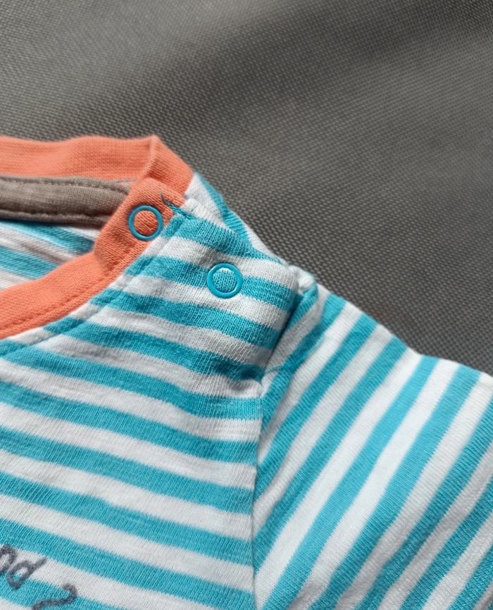 T-shirt rayé turquoise - photo numéro 5