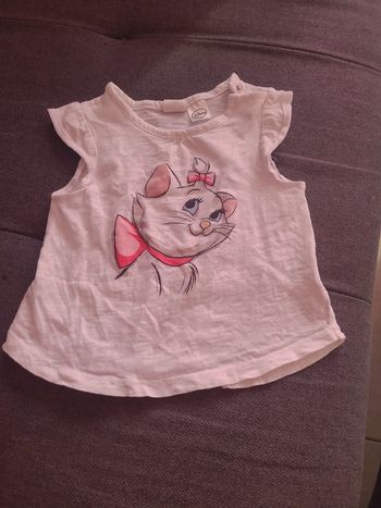 Haut manches courtes aristochats fille 74 cm