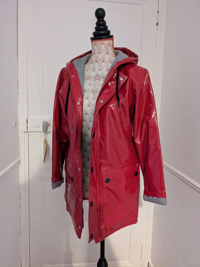 Ciré imperméable rouge vernis XXS - photo numéro 3