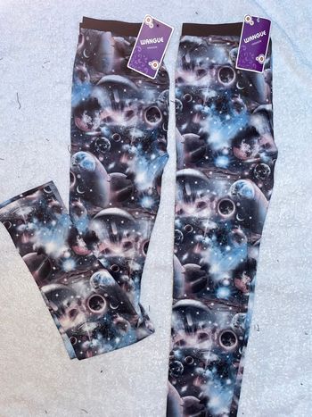 Lot de 2 leggings galaxie espace XS S 34 36 neufs