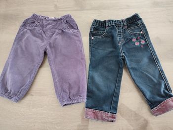 Lot de 2 pantalons souples 18m