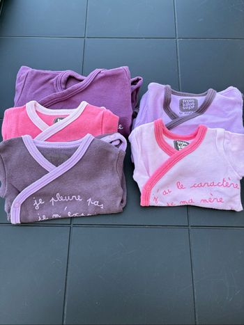 Lot de 5 body 0 mois bébé fille