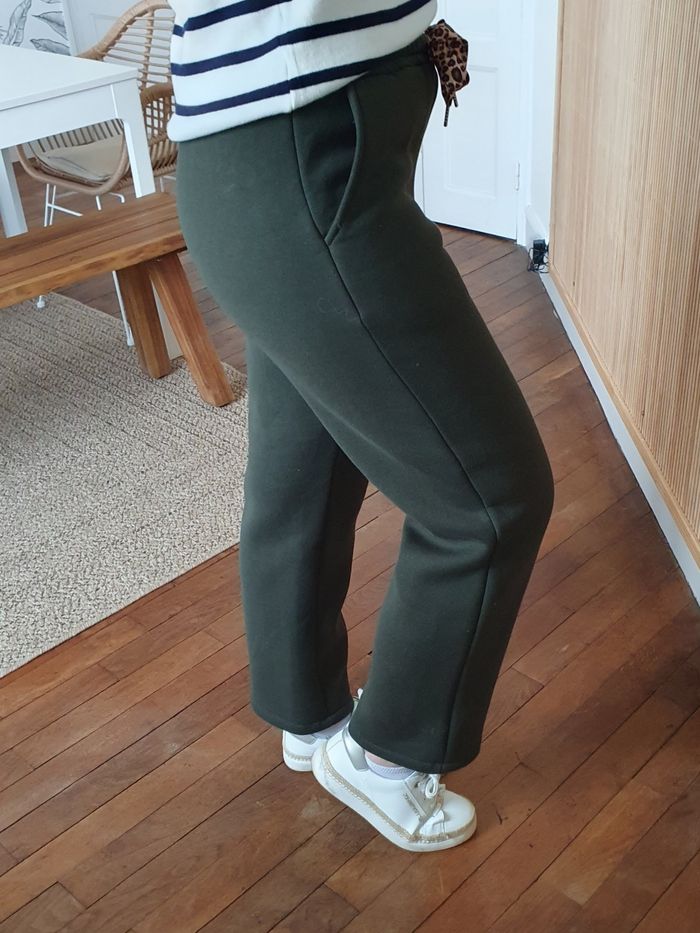 Pantalon jogging molletonné kaki Taille unique - photo numéro 5