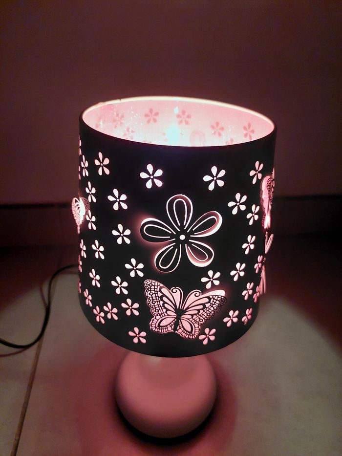 Lampe motif lumière rose - photo numéro 2