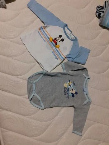 Lot Tee-shirt Manche longue +body Mickey offert