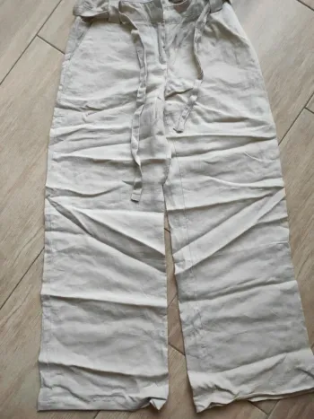 Pantalon crème lin