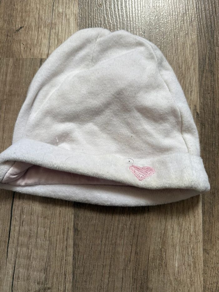 Bonnet bébé motif cœur – Taille 1 mois