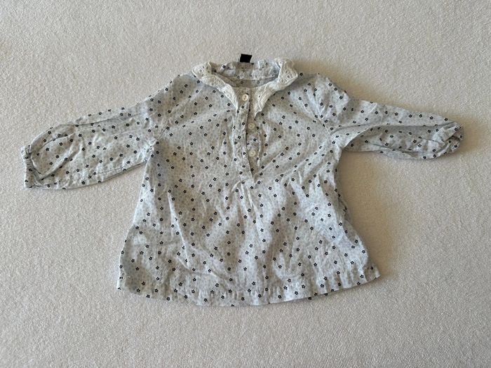 Chemise bleue fleurie Kiabi 3 mois