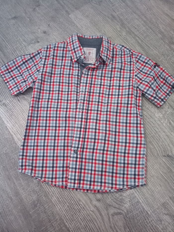 T-shirt chemise a carreaux _ Okaïdi _ 6 ans  _ 114 cm