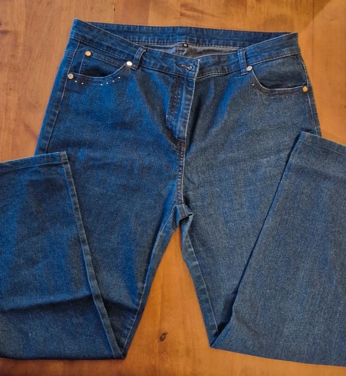 Jeans femme taille haute  46 bleu foncé