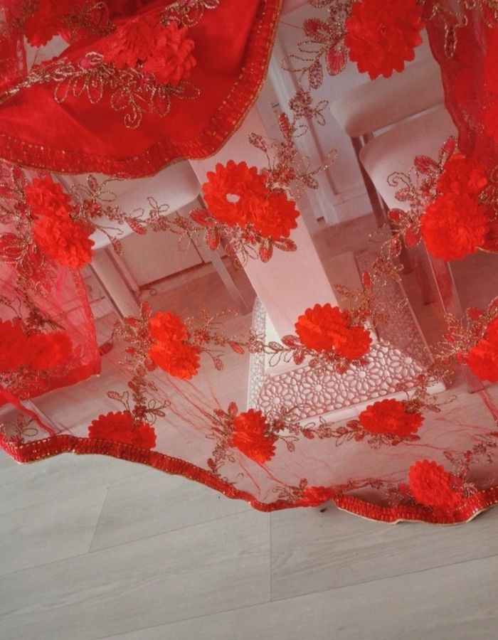 ❤️🤍Magnifique Robe Oriental 3 Pièces Fleurs Relief ❤️🤍 - photo numéro 7
