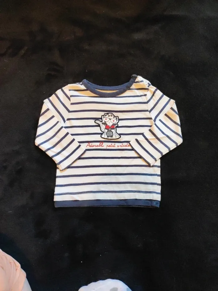 Lot 11 t-shirt manches longues 6 mois - photo numéro 6