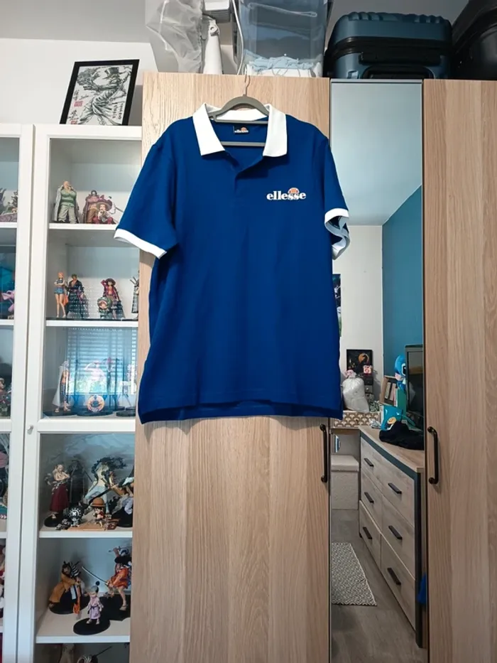 Polo bleu électrique et blanc neuf ellesse - Taille XL - photo numéro 2
