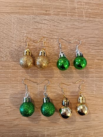 Boucles d'oreilles originales insolite boule noël