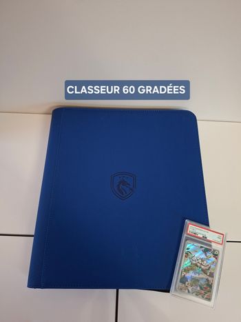 Binder pour cartes gradées XL coloris bleu pour 60 cartes Pokémon psa , pca , collect-aura etc..