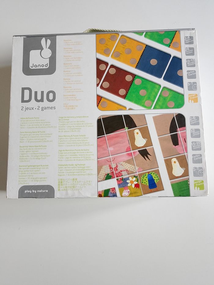 Duo domino memo puzzle janod complet - photo numéro 2