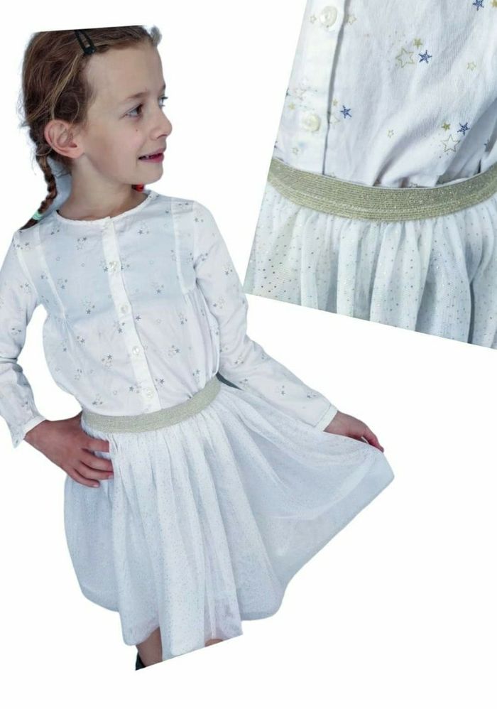 6 ans fille ensemble chemise okaidi et jupe tulle autre marque