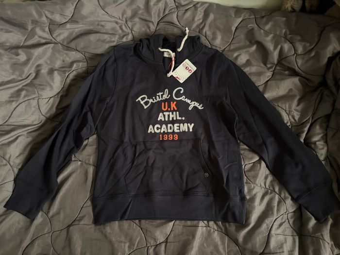 Sweat fantaisie à capuche bleu