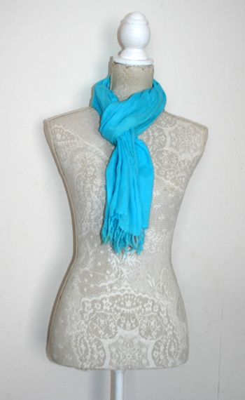 Foulard turquoise 163x42cm