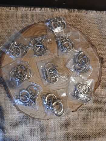 Lot de 30 attaches porte clé argenté