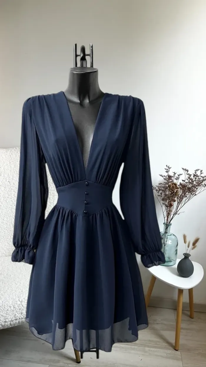 Robe midi bleu marine