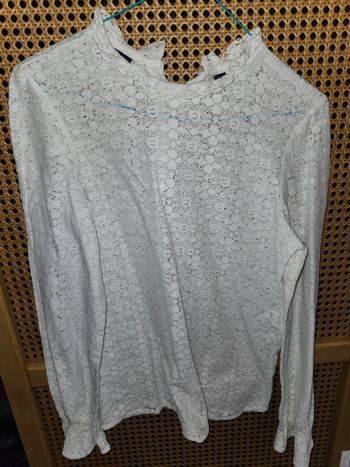 Blouse brodé  blanche kiabi