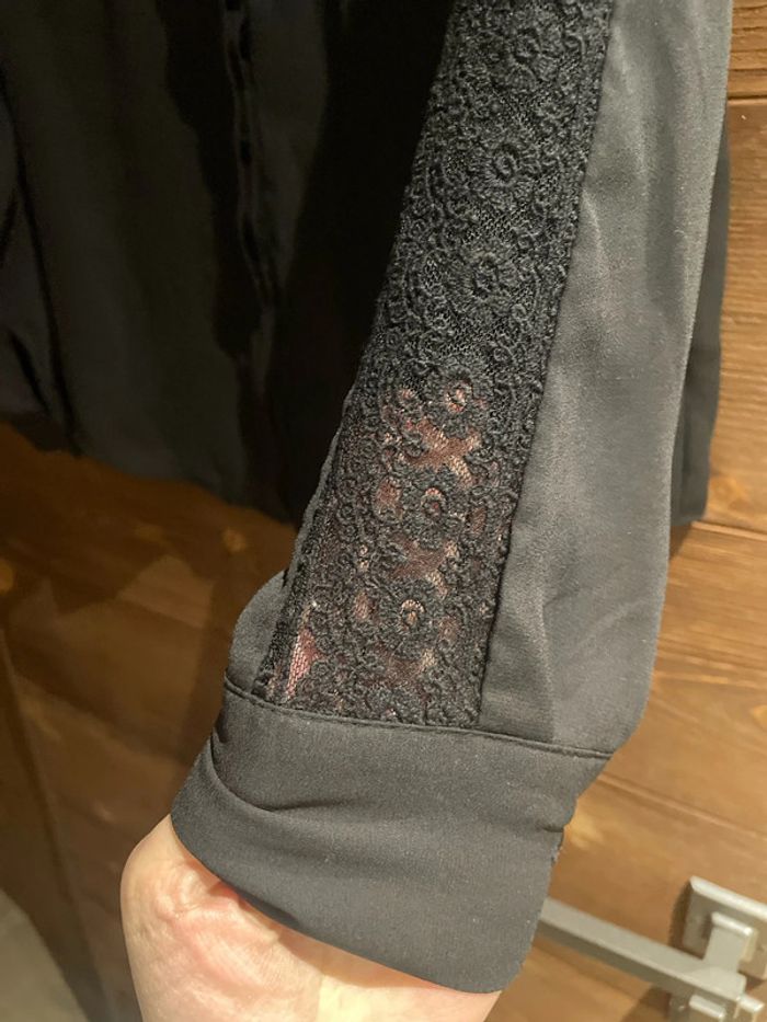 Chemise blouse noire avec dentelle - photo numéro 3