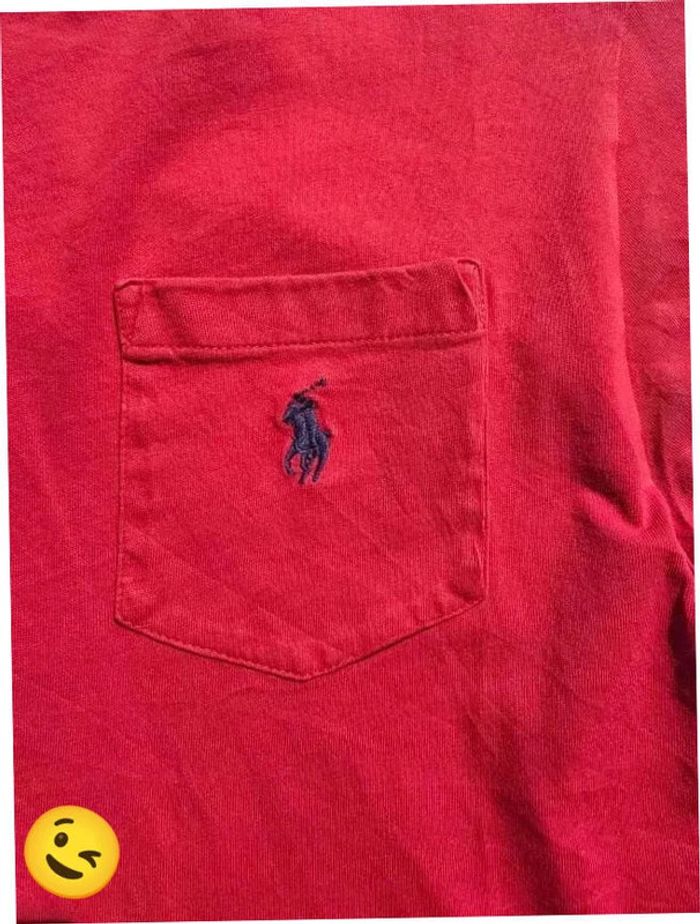 T-shirt Ralph Lauren XS coupe col rond Rouge Homme Men tee39 - photo numéro 4