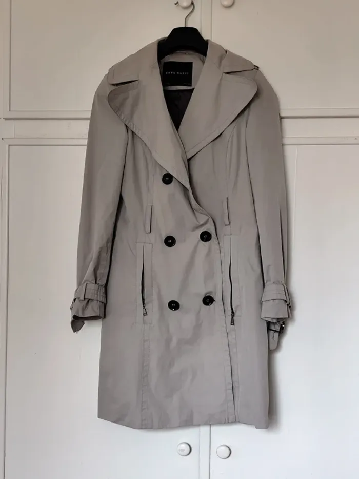 Trench long femme Zara XS - photo numéro 2