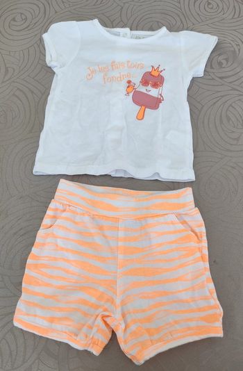 Ensemble short ouverture dos 6 mois