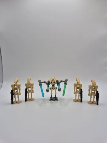 Figurines type lego Sith Général Grievious + 4 droides de combats star wars