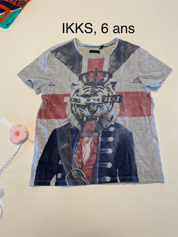 Tee shirt gris ikks tigre 6 ans