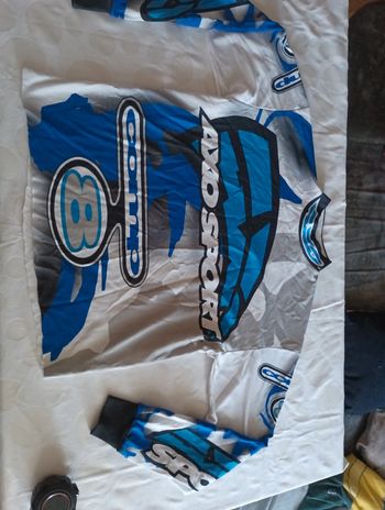 Tee shirt manches longues homme sport moto cross taille M Axo Sport rétro vintage