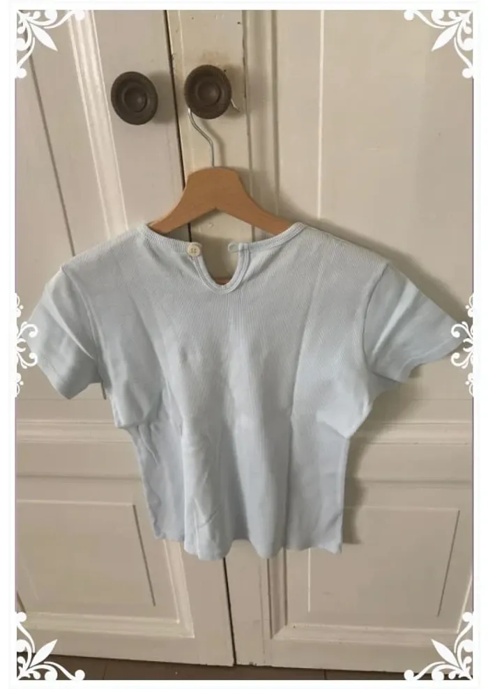 🌊 T-shirt bleu clair Terre et Mer- Taille M - photo numéro 4