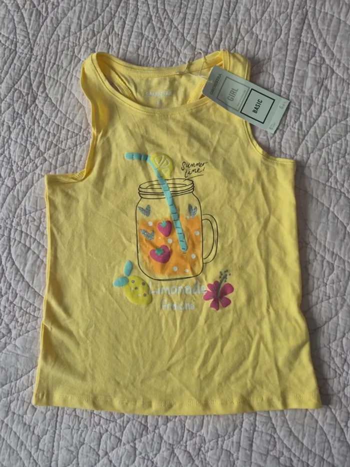 Débardeur fille Orchestra jaune limonade 8 ans