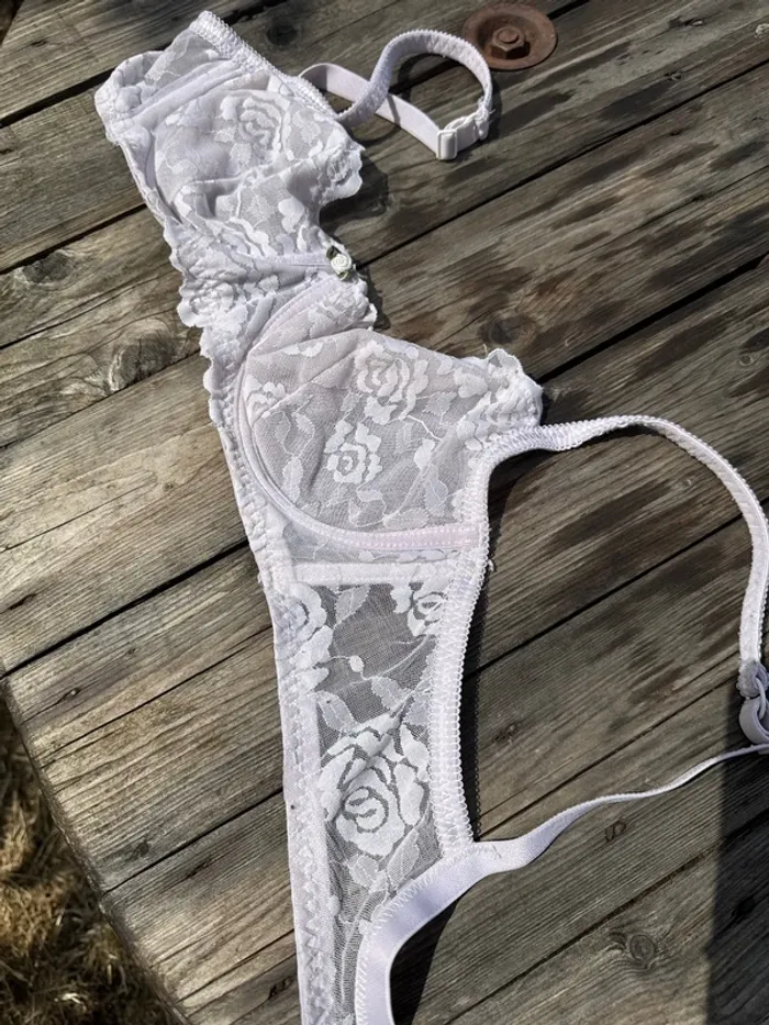 Soutien gorge blanc rosé 95 B - photo numéro 2
