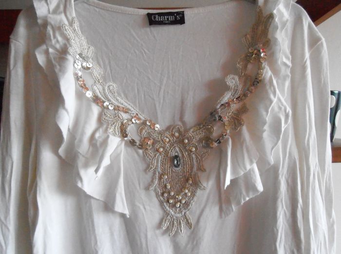 Blouse habillée femme, Charm's Paris, taille S 36, haut de soirée - photo numéro 2