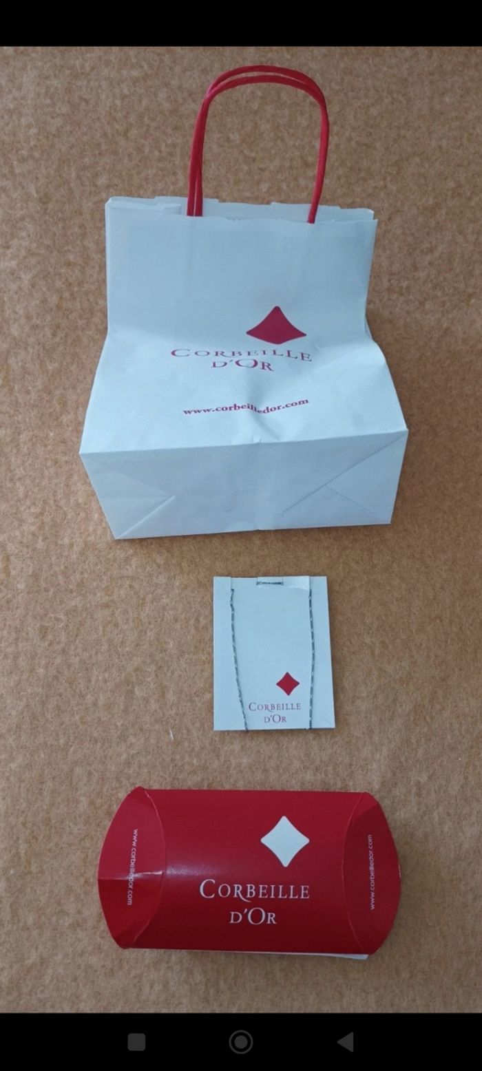 Collier argent 925 corbeille d'or