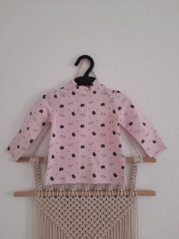 Joli sous pull rose motifs têtes de chat 12 mois