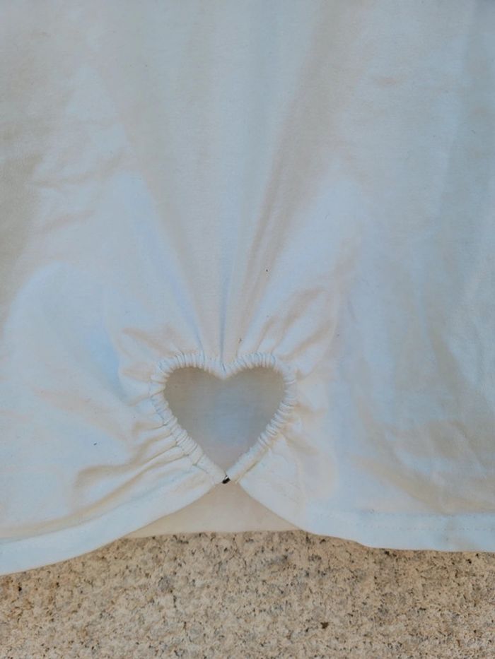 T-shirt crop top original cœur vintage chic élégant old money - photo numéro 2