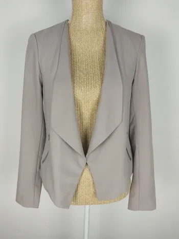 Blazer manches longues taupe avec poches zippées gris taupe taille 38 H&M
