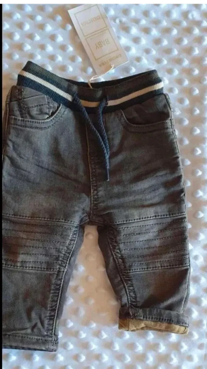 Jean gris ceinture élastique 3 mois orchestra