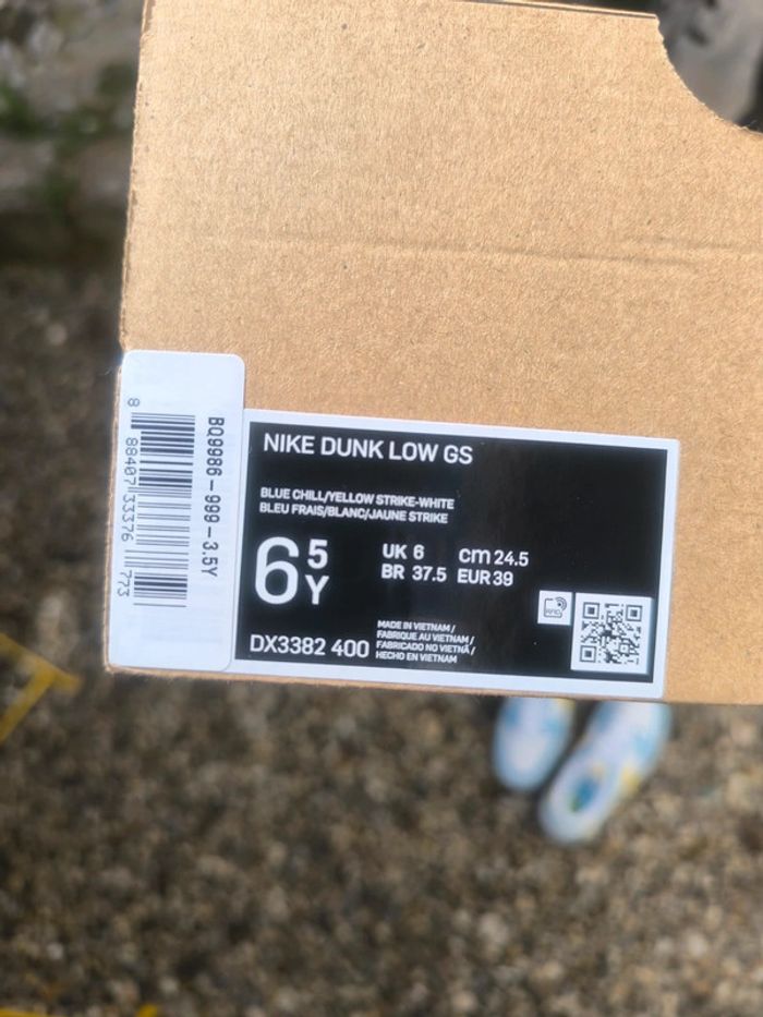 Baskets Nike dunk low next nature hommer Simpson bleu et blanche pointure 39 neuves avec boîte - photo numéro 11